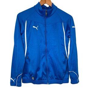 Puma Womens Vintage Blue Athletic Performance Full Zip Track Jacket Size Small